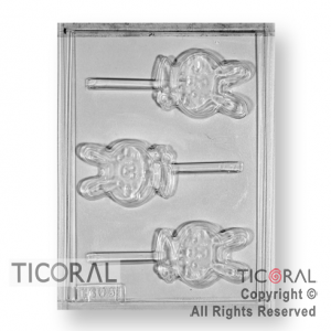 MOLDE A 1606 CONEJITO C/ZANAHORIA P/CHUPETIN 175X135MM APROX TRANSPARENTE x 1